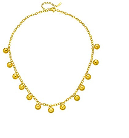 YAHOYA 316L Stainless Steel Gold Color Ball Beads Pendant Necklace For Women Fashion Girls Clavicle Chain Choker Jewelry Gifts