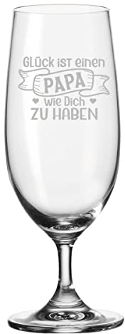 Leonardo Vaso de cerveza con grabado – La suerte es tener un papá como tú V2 – Tulipán de cerveza como regalo para padres – Idea de regalo para hombres para cumpleaños – Regalos para papá para el Día