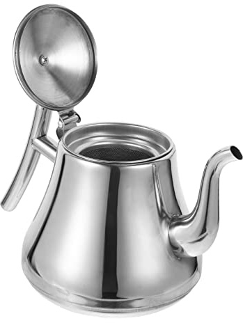 UPKOCH Cacerola De Acero Inoxidable Tetera para Acampar Silbido Tetera Hirviendo Hervidor De Agua Eléctrico Pequeño Filtro De Tetera Hervidor De Agua De Metal Estufa De Gas Antiguo