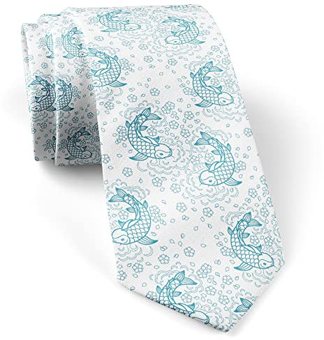 747 Koi-Chinesischer Karpfen Herren Satin Krawatte Graziös Krawattenschal Elegant Herren Krawatte Für Herren Hochzeit Büro