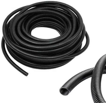 1/4 Inch Wire Loom Split Tubing - 16.5ft Cord Protector Electric Wires Covers, Automotive Wire Flexible Conduit, Plastic Wire Cover