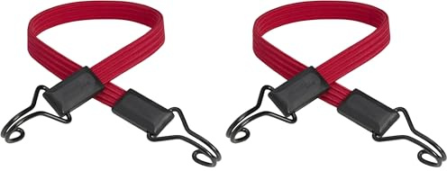 Master Lock 3224EURDAT Flaches Gummi-Spannseil mit Haken [60 cm langes Spannseil] [Doppelter Invershaken] - Ideal zum Transportieren, Verpacken und Sichern von Lasten (Packung mit 2)