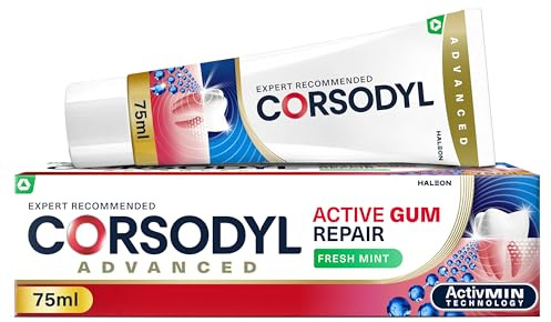 Corsodyl Active Gum Repair Toothpaste for Bleeding Gums, Fresh Mint, 75ml