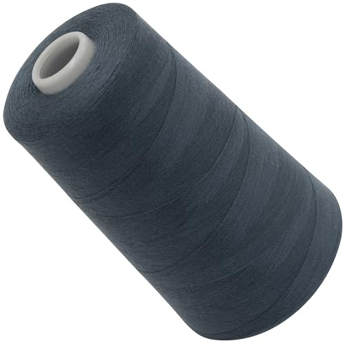 Aerzetix – C72920 – sytrådkon 120 (40/2) 4 000 m – tillverkad av polyester – konfektion, kortvarig, garn, snöre, sömnad, kläder, tråd – färg grå – mörk – blå – grön