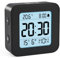 LATEC Sveglia da Comodino, Sveglia Digitale da Viaggio con Temperatura, Alimentato a Batteria, Retroilluminazione, Funzione Snooze, Calendario, 12/24H, Nero(Batterie Incluse)