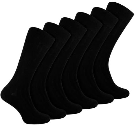 Sock Snob 6er Pack Herren Socken Gerippt Baumwolle Atmungsaktiv Socken mit Komfortbund