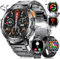FOXBOX Reloj Inteligente Hombre, 1.43 AMOLED Smartwatch con LED Linterna para Android iOS, IP68 Impermeable, 24H Frecuencia Cardíaca, Llamadas Bluetooth, 300+ Watch Faces,110+ Deportes Smart Watch