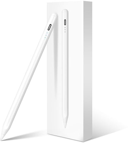 Stift für Apple iPad 2026-2018, 2X Schnellladen/Palm Rejection Pencil | Stylus für iPad A16 11./10.-6. Generation, Air M4 M3 M2 11/13/5-3 Gen, Pro M5 11/13/12.9, Mini 7-5, Neigungssensitivität
