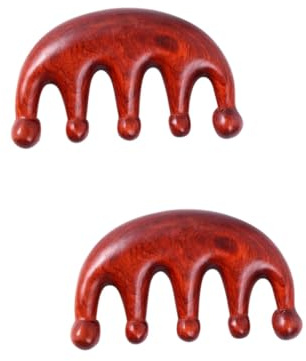 FRCOLOR 2stücke Natürlicher -kamm Mit Zähnen Tragbares - - -tool Für Zuhause Kopfhaut Für Haartypen Rot