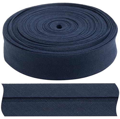 AERZETIX - C77319 - Band Streifen Schrägband 9 Meter x 17 mm - aus Baumwolle - Farbe dunkelblau - Paspelierung passepartouts borten für Kleidung Kissen bettdecken schrägband