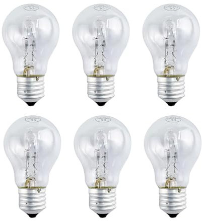 Liuyife E27 A55 Bombilla 42W Regulable, Blanco Cálido 2700K 650LM, AC220-240V, Transparente Bombilla E27 Rosca Edison para Lámpara de Techo, Lámpara de Pared, Lámpara de Mesa, Paquete de 6
