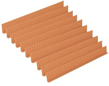 Sharplace 10 Stück verstellbare Schubladenteiler, Trennwände, Ersatz für nützliche, einfach zu installierende, zuschneidbare Organizer-Teiler für, Holzrote Farbe