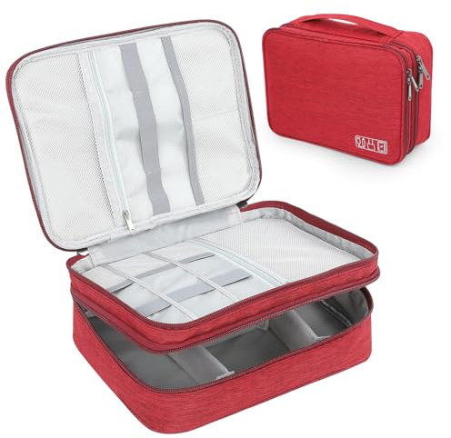 AiQInu Organizer Cavi Borsa da Viaggio Organizzatore Cavi Resistente All'acqua Portatile Porta Cavi Organizer per Caricatore, Chiavetta USB, Auricolare, Power Bank, Hard Disk, Scheda SD
