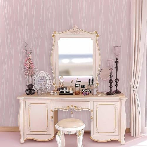Baketron Pink Wallpaper Silver Glitter Textured 3D Effect Embossed Wallpapers Metallic Striped Effect Wall Paper Roll Modern Feature for Living Room Bedroom Adults Hallway Kitchen Front Room