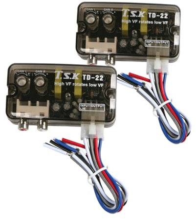 CAXUSD Car Audio Line Output Converter Adjustable Delay and Low Pass Filter, Speaker to Converter Adapter for Cd Player Amplifier, Suitable for Car Audio Systems Random Color Accessory Cable