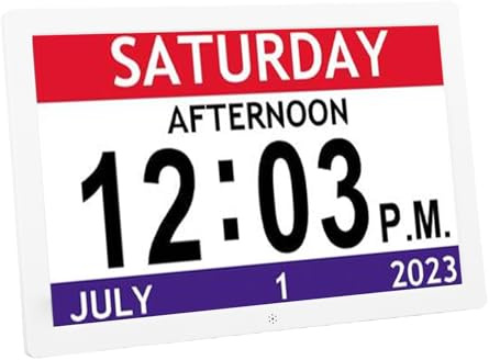 10 -Zoll -Digital Smart Clock, Großer Wecker mit Großem Displaykalender mit 12 Alarm -Erinnerungen, Automatische Helligkeitsanpassung, Große Schriftart Digitaluhren für Senioren