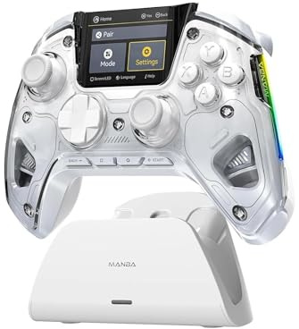 Wireless Gaming Controller for Sw&it&ch/PC/iOS/Android Ha&ll Effect Stick RGB Light 1800mAh with Charging Dock