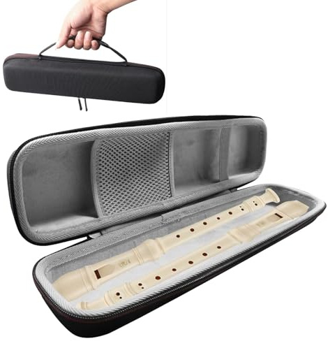 Flötentasche Reißverschluss-Lockenwickler-Aufbewahrungshülle | Hartschalen-Querflötenkoffer Für Kinder, Erwachsene, Anfänger, Musiker, Instrument, Auftritte, Reise &