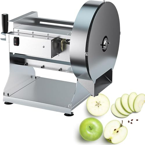 Commercial Fruit Slicer Potato Slicer, Electric Cabbage Shredder Machine, Dual-function Slicing and Shredding, Electric/manual Dual-mode Operation, Adjustable Slicing Thickness 0-10mm, for Restaurant