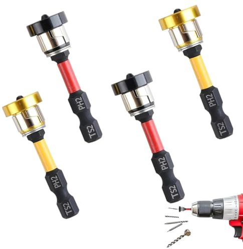 Lot de 4 Embouts PH2 Magnétiques 1/4 pour Placo, Embout Tournevis à Positionnement pour Cloison Sèche pour Visseuse sans Fil Et Perceuse À Main