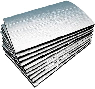 Tapis Isolant Auto Tapis D'isolation Phonique Autocollant Coton Mousse À Cellules Fermées Feuille D'aluminium 5 Mm 25 X 18,5 Cm