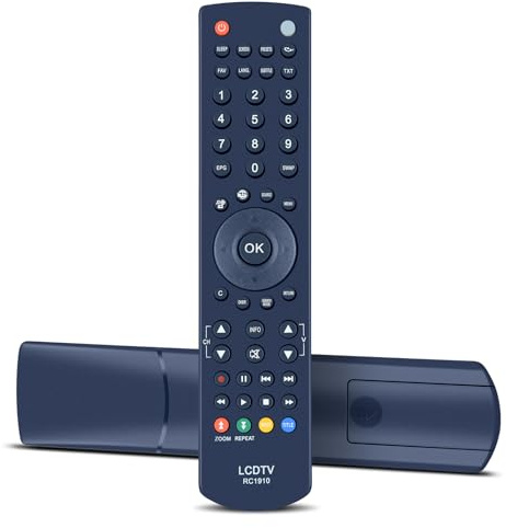 Snrigw Nouvelle télécommande de rechange universelle RC1910 pour Toshiba/Polaroid/Bush/Sharp/Telefuken TV P19LEDDVD12 22D1333G 22DL502B 22DL504B 24W1337DB 32DV504B 40L1353DB 48L1443DG