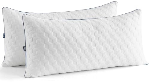 BedStroy Kopfkissen 40x80, 2er Set Höhenverstellbares Memory Foam Kissen 40x80, Ergonomisches Kissen mit Reißverschluss, atmungsaktives Schlafkissen Nackenkissen mit waschbarem Bezug