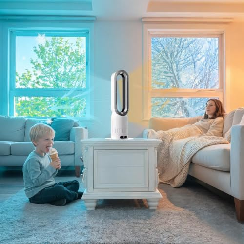 Vortex Air Pro Plus Bladeless Fan, Vortex Fan Heater and Cooler with Remote Control, 10 Speed Quiet Airflow, 4 Modes, 15 Min–9 Hrs Timer, 90° Oscillation, Heats up to 35°c, Plasma Function，cold