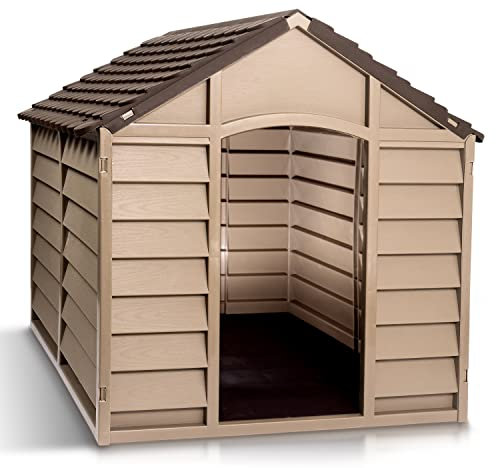 Starplast Dog House Kennel - Weather & Water Resistant - Easy Assembly - Perfect for Small to Large Sized Dogs