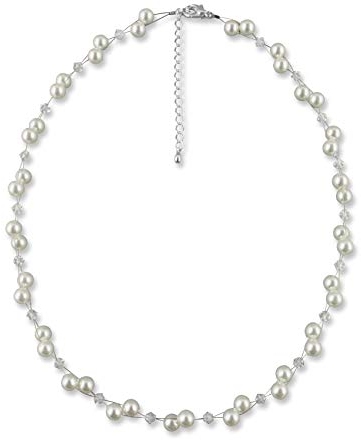 Rivelle Damen Perlenkette creme Kette Perlen Collier Halskette Necklace Modeschmuck Hochzeit