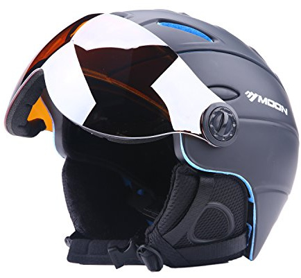 TentHome Ski Snowboard Helmet with Attached Detachable Photochromatic Polarizing Goggles