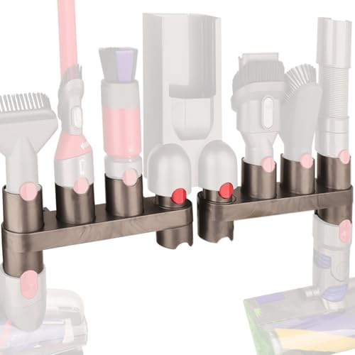 HUACITY Soporte de accesorios para aspiradora Dyson V11 V10 V8 V7, accesorios para aspiradora Dyson V15 V11 V10 V8 V7, organizador de montaje en pared (10 enchufes de almacenamiento, 2 unidades)