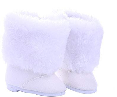 DUORUIMI Stivali da bambola bianchi accessori invernali per bambola American Girl 45,7 cm