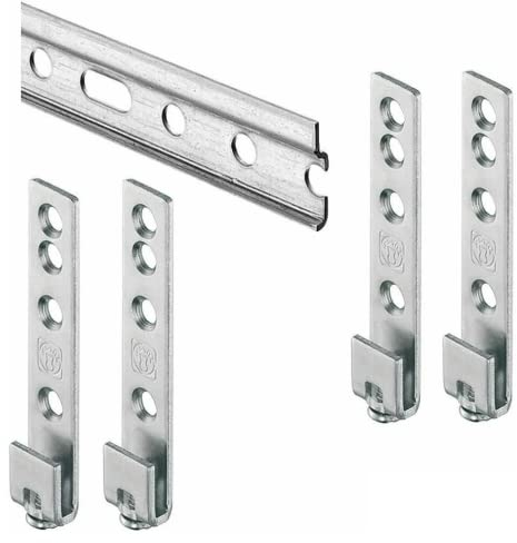 Evotrade Barra Guida Binario Reggipensili L 2029 MM + 4x Attaccaglia Regolabile per Appendere Fissare Mobili Pensili Sospesi