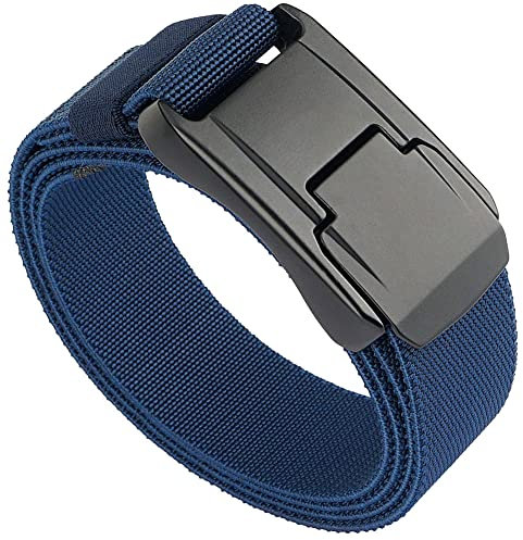 XiinxiGo Leichter Nylon-Canvas-Gürtel für Männer und Frauen, militärischer, taktischer, strapazierfähiger Gürtel mit Metallschnalle,Blau,125 CM