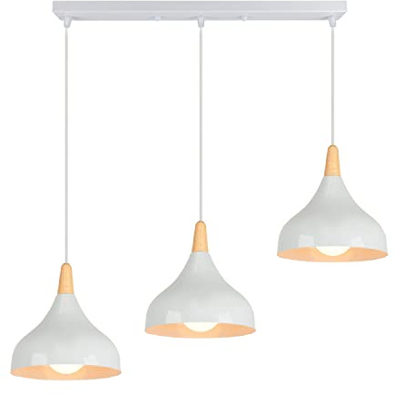 WOTTES Pendelleuchte, moderne Pendelleuchte, E27-Fassung, Metallschirm, für Wohnzimmer, Küche, Esszimmer und Schlafzimmer (Leuchtmittel nicht enthalten)