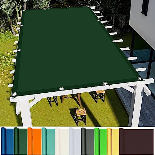 Filet dombrage Rectangle 1 x 5 m Polyester avec Protection UV Toile à Voile Jardin Balcon avec Oeillets pour Terrasse Jardin Extérieur Patio Piscine Jardin, Vert Foncé