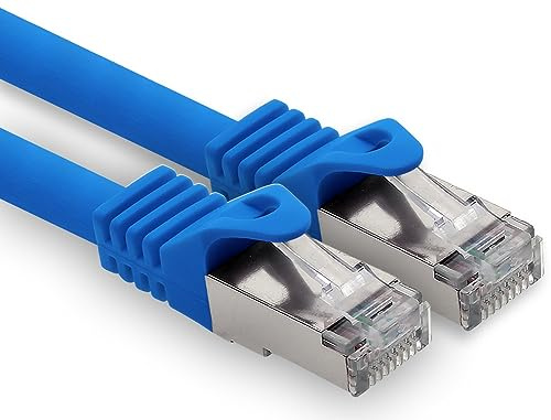 freiwerk 50m - blue - 1 piece CAT.7 network cable Lan Ethernet patch cable S-FTP LSZH PIMF 10GB s RJ45 plug Cat6a