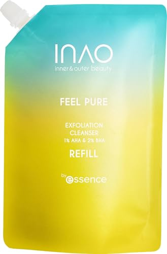 INAO Skincare - Feel Pure Exfoliation Cleanser Refill | Gel-Gesichtsreiniger mit AHA, BHA & Niacinamid | Milde Gesichtsreinigung für strahlendes Hautbild | Exfolierend, reinigend, glättend