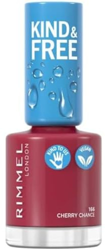 RIMMEL Kind & Free Nail Polish, 166 Cherry Chance, 8ml