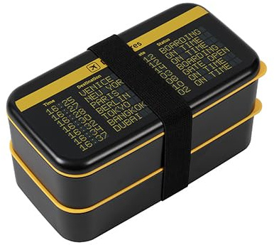 I-TOTAL® - Lunch Box pour salle à manger, bento à deux étagères avec couverts, avec valve (DEPARTURES)