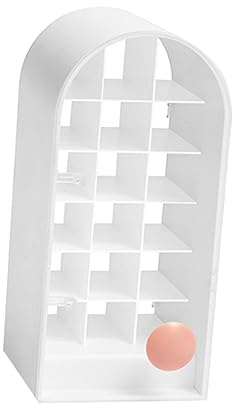Angoily Home Shop 18-grid Lipstick Holder White Lipstick Organiser Lid Makeup Storage Rack Divider