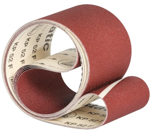 Awuko KP52F - Cinta de lija para lijadora de banda (150 x 2250 mm, grano 80, 10 unidades)