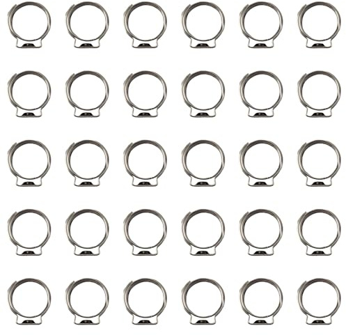 ELCAN 30 Colliers de serrage professionnels à une oreille en acier inoxydable 304 pour durites ou tuyaux de 10,3 à 12,8 mm. Serrage à 360º. Utilisé tous types de gaz et liquides avec ou sans pression