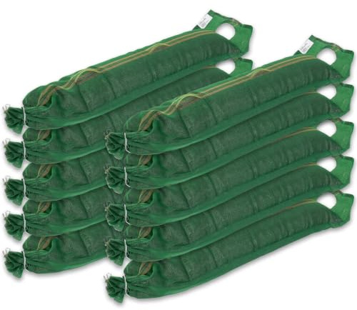 VOSS.farming 10x Silosandsack 100x25cm mit Tragelaschen und Zurrband, Sandsack zum Befüllen, Silosack, ungefüllt, reißfester Polyethylen (190 g/m²), UV-beständig