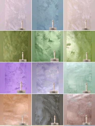 H+V Paul Kamm® Creativ Struktur Effekt Wandfarbe Metallic + Profi Flächenstreicher, Metallic-Optik