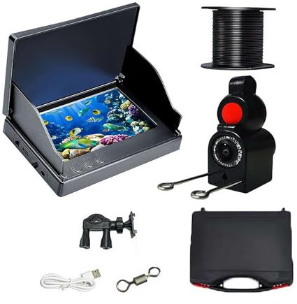 Colitt Unterwasser-Angelkamera, Angelmonitor, Unterwasserkamera mit Infrarot-Nachtsichtlicht, erstklassiger Fischfinder, 220 ° Weitwinkel, IP68 wasserdicht (4,3/5 Zoll LCD-Bildschirm, 20 m/30 m)