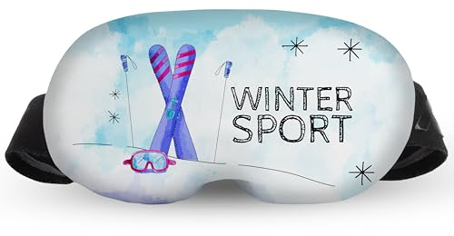 Ferocity Skibrillenschutz, Case für Snowboard Goggle, Ski Goggle Cover, Winterausrüstung zum Brillenschutz, Brillen Schutzhülle, Zubehör zum Schütz vor Kratzern, Elastisch, Farbe Winter Sport [165]