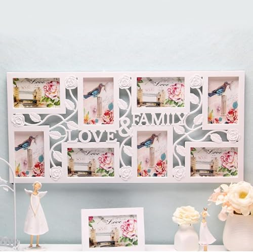 M.J COMFY-LIFE Collage Picture Frame Set for 4x6 Photos, Wall-Mounted Photo Frames, Multi-Opening Wall Decor, Easy Assembly (White)