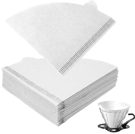 HOTUT 100 Pcs Coffee Filter Papers, Disposable Unbleached Cone Filter Papers Size 01, for Coffee Dripper & Pour Over Coffee Maker, 1-2 Cups, White